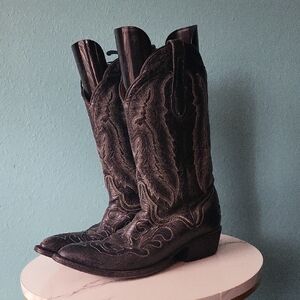 JB Dillon Black Western Cowboy Boots